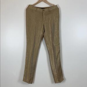 Peace of Cloth Jean Gold Metallic Made in NY NWT 4